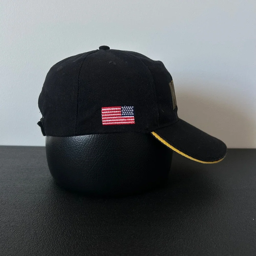 Vintage‎ NRA Hat Cap Strap Back Adjustable Black USA Flag Adult